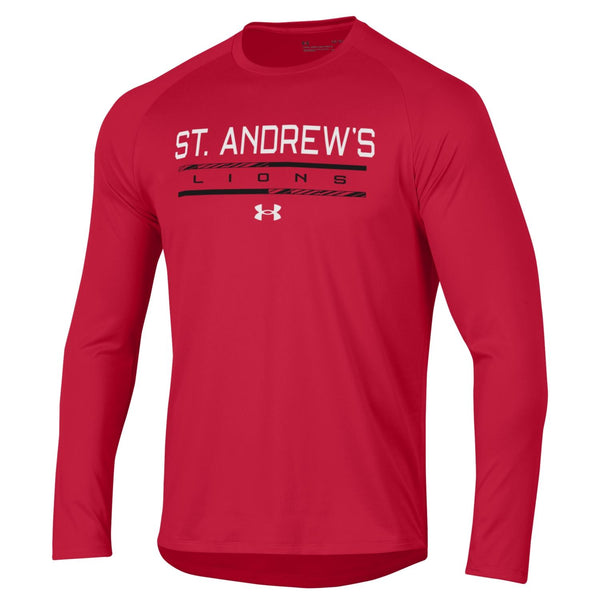 Adult UA Long Sleeve Red Tech T-Shirt
