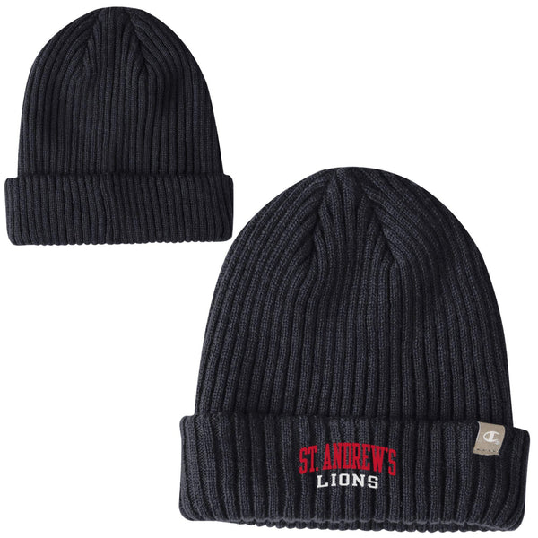 Soft Black Ribbed Champion Winter Hat