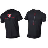 Adult UA Black Tech T-Shirt w/ Verticle Stripes on Back