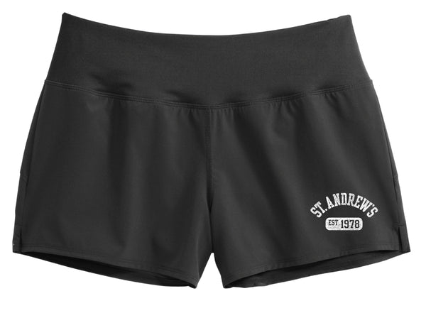 Women's Wide Band Black Shorts