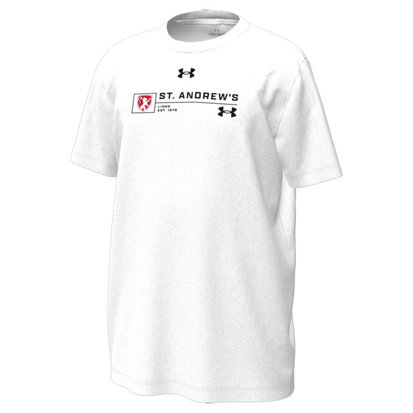 Youth UA Tech Stretch White T-Shirt
