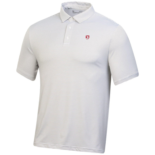 Adult UA Tech Light Grey Stripe Polo