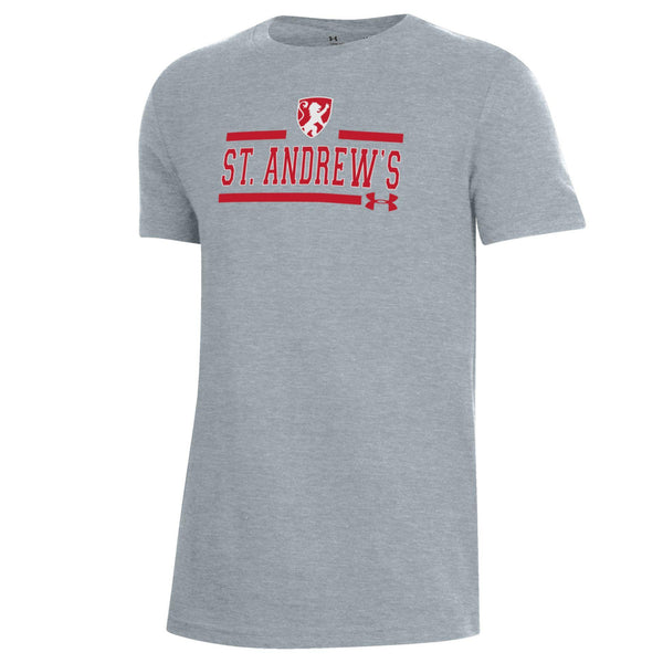 Youth UA Steel Grey Bars  Cotton T-shirt