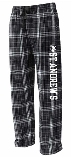 Adult Black Plaid Flannel Pajama Pants