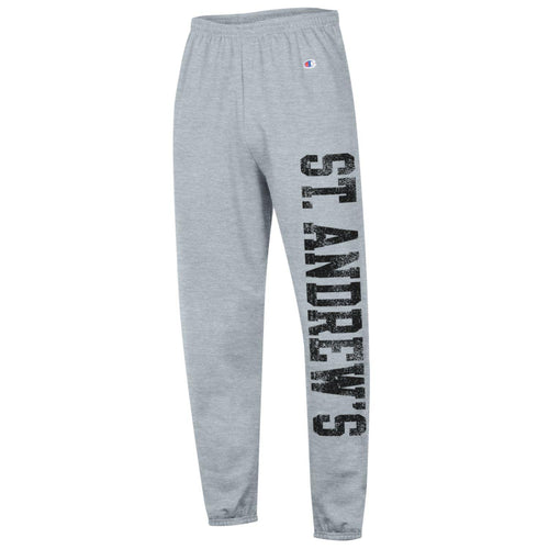 Adult Champion Grey Powerblend Banded Bottom Sweatpants