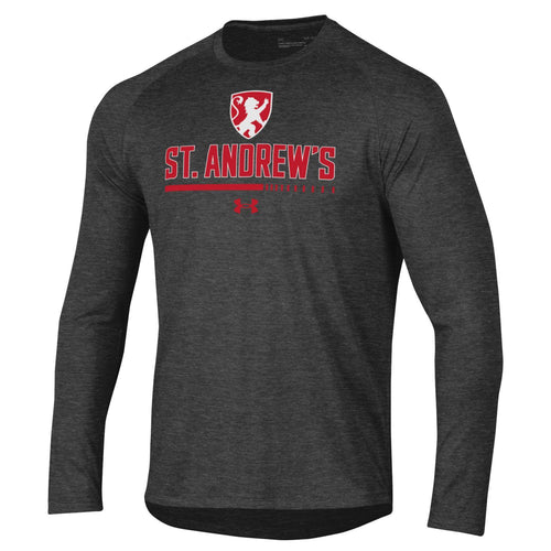 Adult UA Long Sleeve Tech Carbon Grey Over Dash Bar