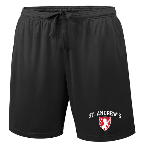 Boys Two Pocket Black St. Andrew's Athletic Shorts