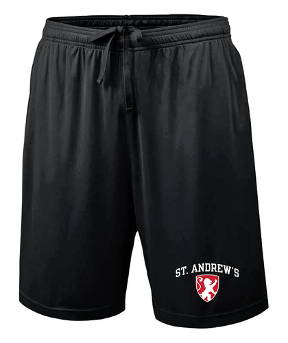 Mens Two Pocket Black St. Andrew's Athletic Shorts