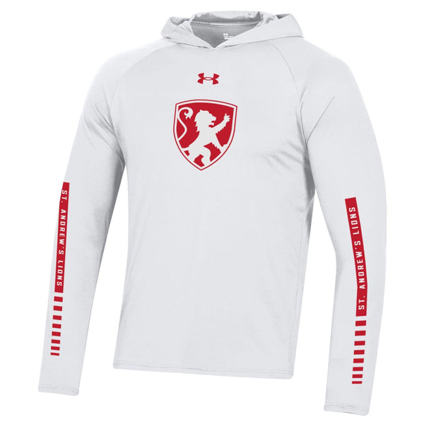 UA Long SLeeve White Lightweight Tech Hoodie (T-Shirt weight)