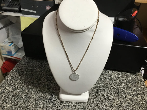 Necklace - Silver/White Enamel